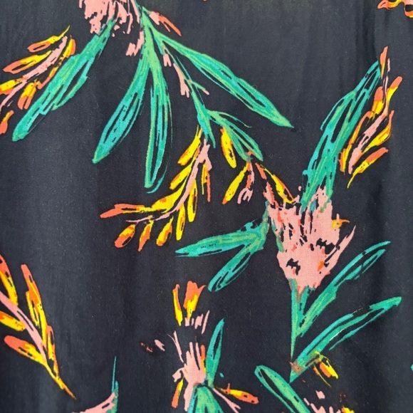 Modcloth Romantic Renewal Faux Wrap Midi Dress Navy Floral Vacation Pink Size XS - Picture 16 of 17